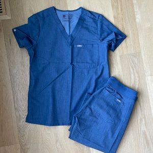 Figs Heather Denim Scrubs Size S